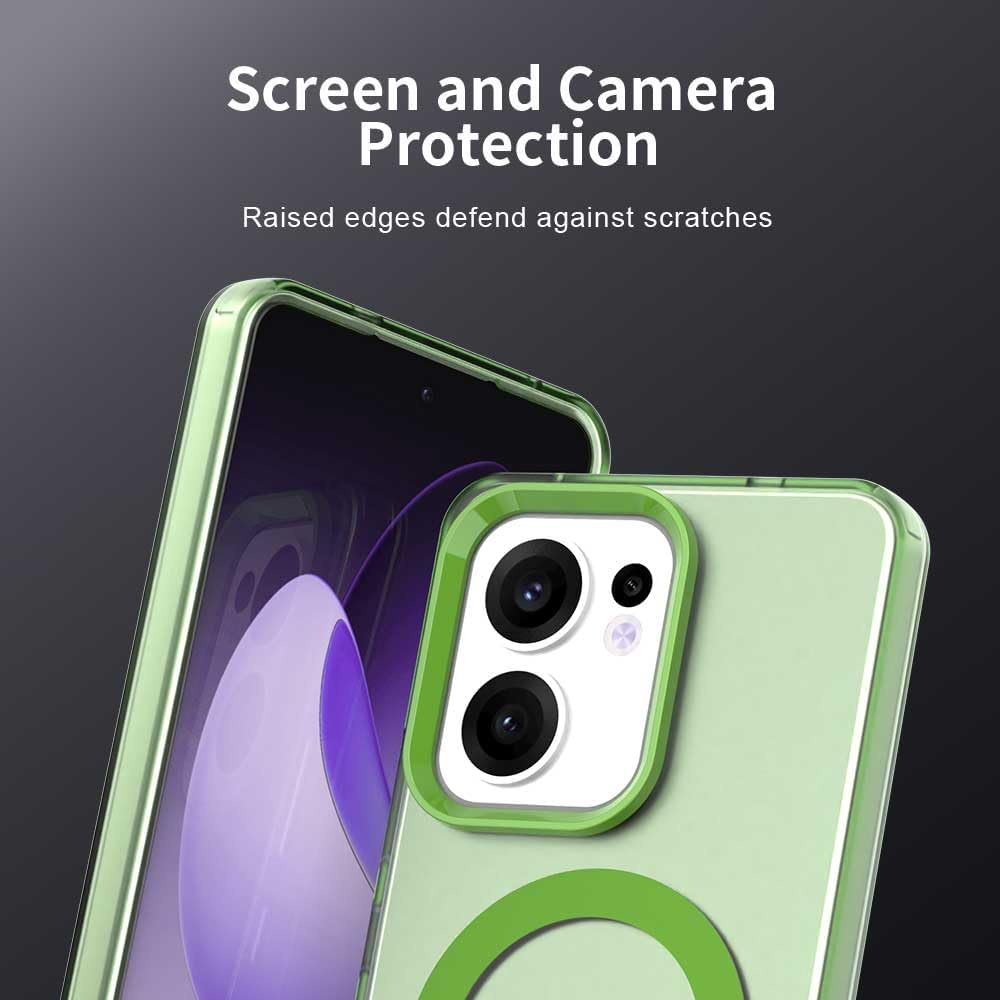 iTape TPU magnetic candy color mobile phone case for OPPO Reno 13F 5G, supports wireless charging, four-corner airbag protection, military anti-fall mobile phone case Red
