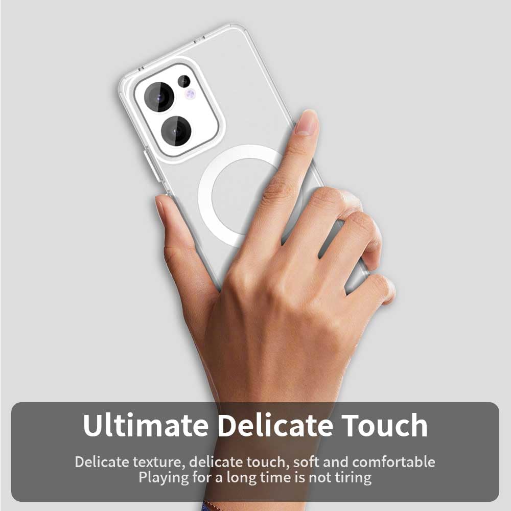 iTape TPU magnetic candy color mobile phone case for OPPO Reno 13F 5G, supports wireless charging, four-corner airbag protection, military anti-fall mobile phone case Red