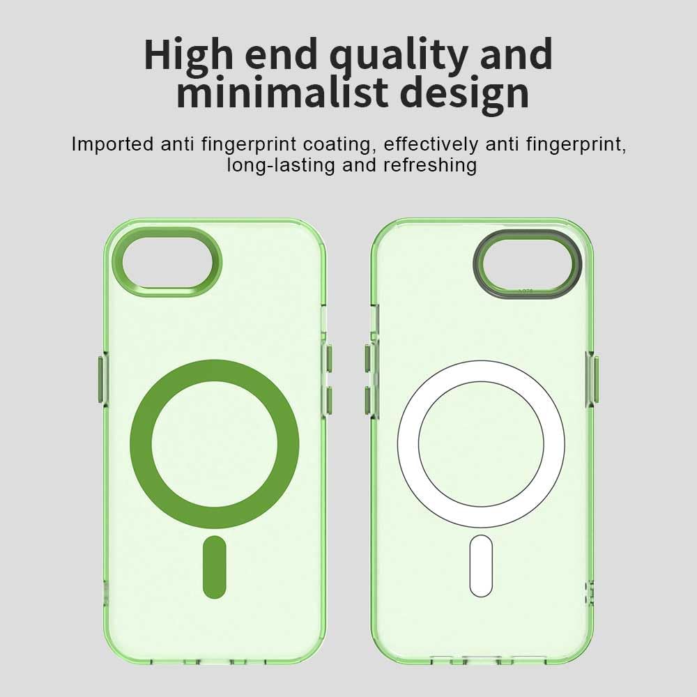 TPU magnetic candy color mobile phone case for iPhone 16E, supports wireless charging, four-corner airbag protection, military anti-fall mobile phone case Red