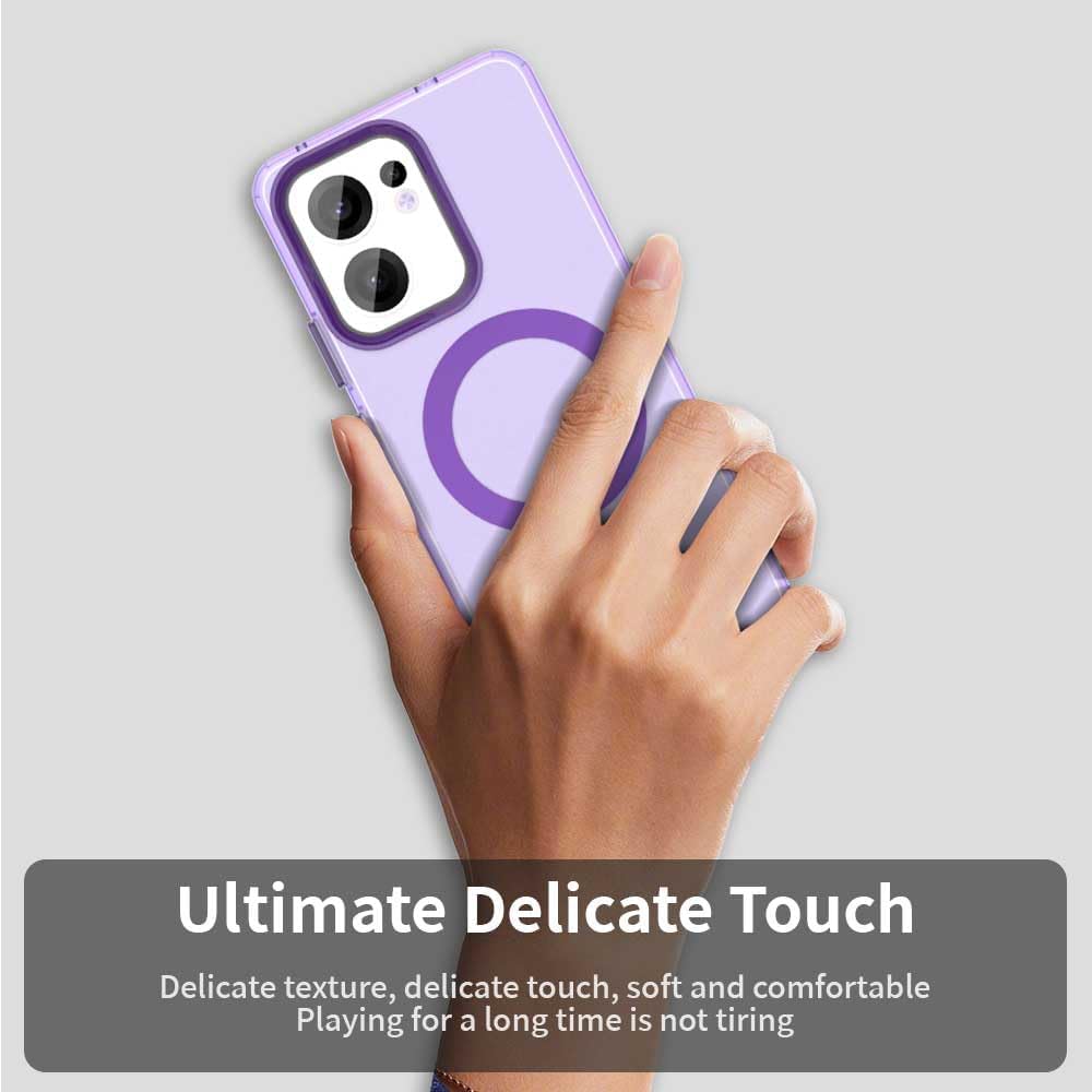 iTape TPU magnetic candy color mobile phone case for OPPO Reno 13F 5G, supports wireless charging, four-corner airbag protection, military anti-fall mobile phone case Red