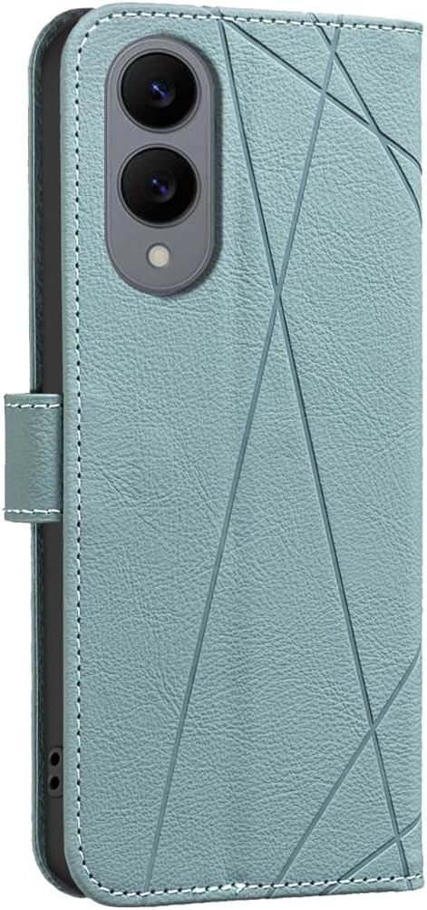 iTape Wallet phone case for Samsung Galaxy S25 Edge, RFID anti-theft wallet, pressed edge leather case flip cover stand Blue