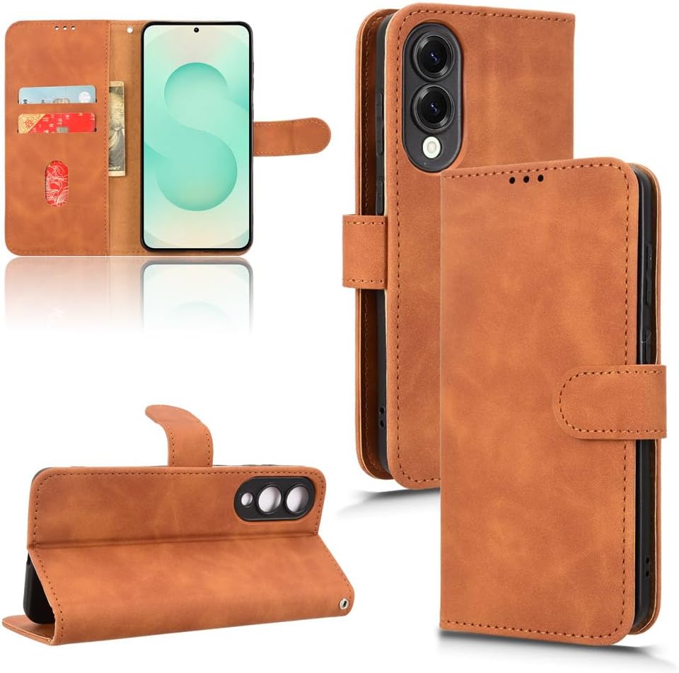 iTape Mobile phone case compatible with Samsung Galaxy S25 Edge. Soft touch flip holder credit card slot wallet phone case, shockproof and drop-proof Black