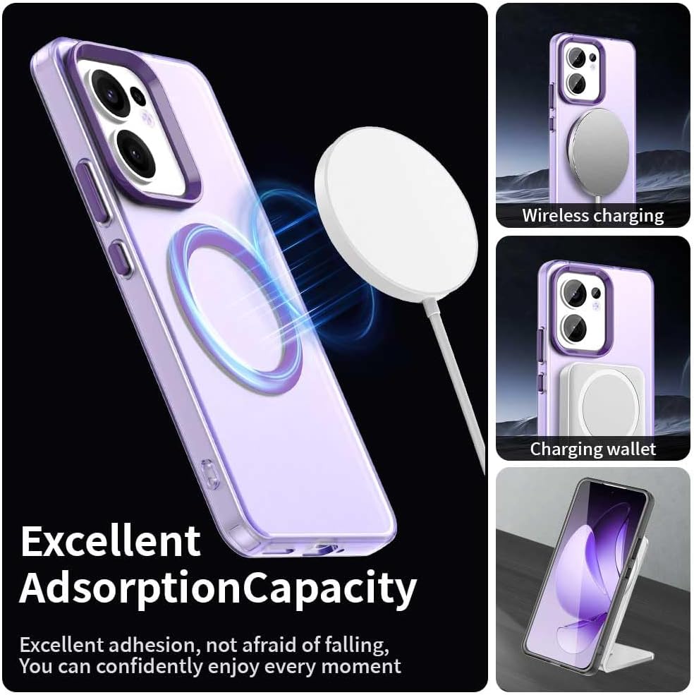 iTape TPU magnetic candy color mobile phone case for OPPO Reno 13F 5G, supports wireless charging, four-corner airbag protection, military anti-fall mobile phone case Red