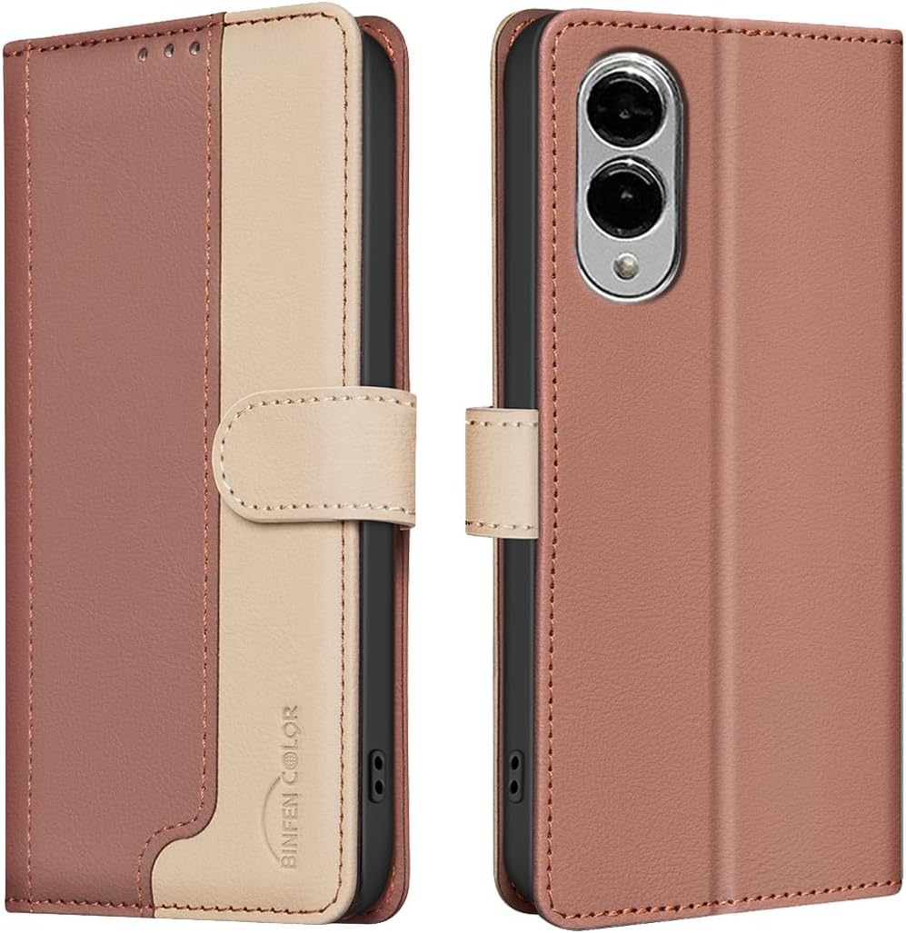 iTape Colorblock Wallet Phone Case for Samsung Galaxy S25 Edge, Wallet Phone Case (RFID Anti-theft Swipe) Flip Stand, Credit Card Slot Wallet Blue