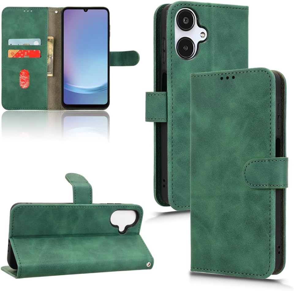 iTape Mobile phone case compatible with Samsung Galaxy A25 5G. Soft touch flip holder credit card slot wallet phone case, shockproof and drop-proof Brown