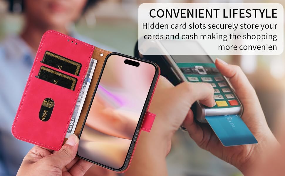 iTape Mobile phone case compatible with Samsung Galaxy S25 Edge. Soft touch flip holder credit card slot wallet phone case, shockproof and drop-proof Black