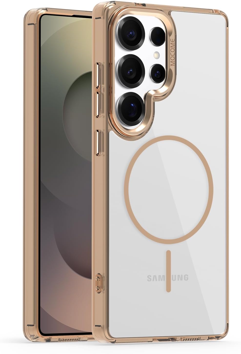 iTape Magnetic transparent phone case for Samsung Galaxy S25 Ultra, supports wireless charging, military-grade drop-proof, Car magnetic bracket 2 in 1 magnetic card holder