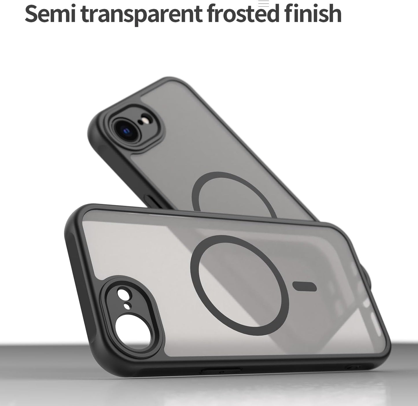 Magnetic translucent case for iPhone 16E, supports wireless charging, Shockproof slim protective case for iPhone 16E Shock-resistant slim case Purple
