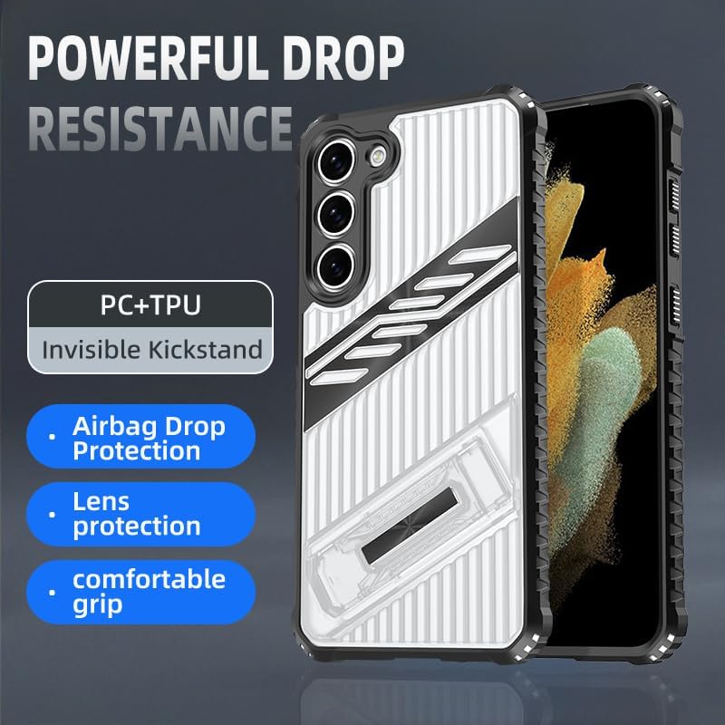 iTape Four-corner airbag anti-fall mobile phone case suitable for Samsung Galaxy S23, invisible folding bracket, suitable for Samsung Galaxy S23