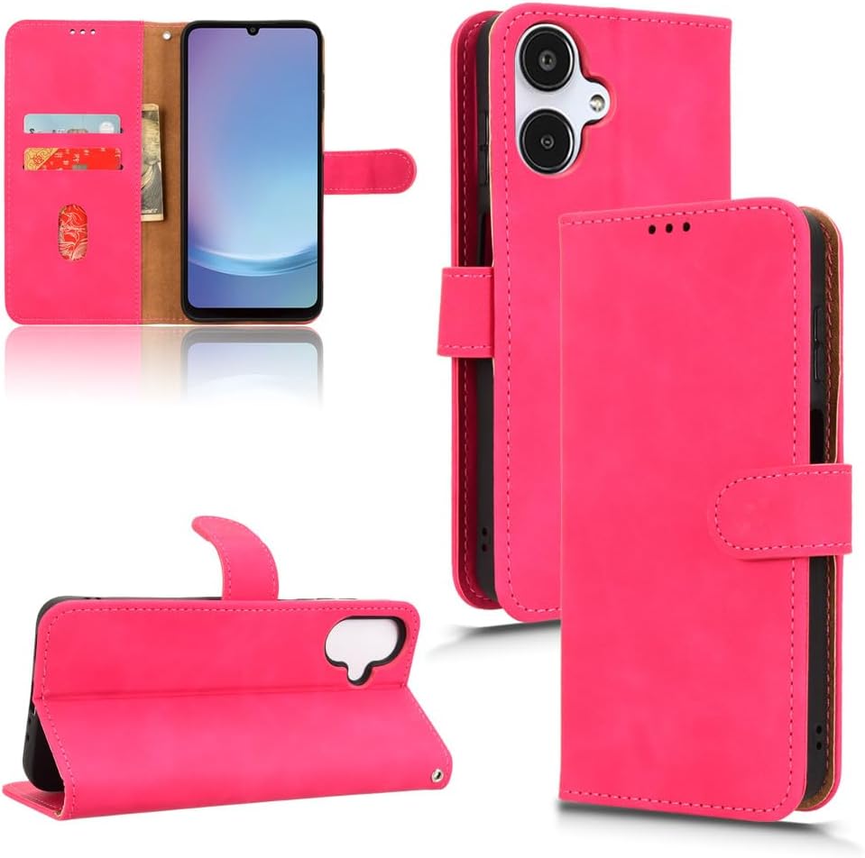 iTape Mobile phone case compatible with Samsung Galaxy A25 5G. Soft touch flip holder credit card slot wallet phone case, shockproof and drop-proof Brown
