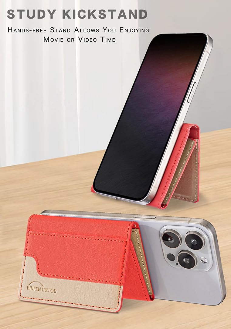iTape Leather Magnetic Phone Wallet Compatible with Various Phone Models Android and iOS, Colorblock Horizontal Magnetic Card Holder Ultra-thin Wallet Card Holder Flip Stand Green