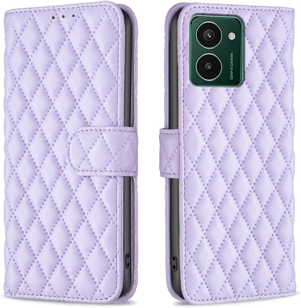 iTape Diamond Wallet Case for HMD Pulse Plus, Magnetic Snap Wallet Case, Flip-Stand for Shockproof Protection Pink