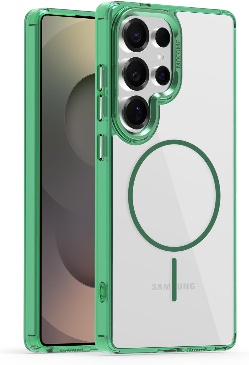 iTape Magnetic transparent phone case for Samsung Galaxy S25 Ultra, supports wireless charging, military-grade drop-proof, Car magnetic bracket 2 in 1 magnetic card holder