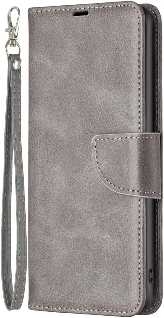 iTape Solid lambskin leather phone case for Samsung Galaxy S25 Edge, snap wallet style case, flip stand shock protection Brown