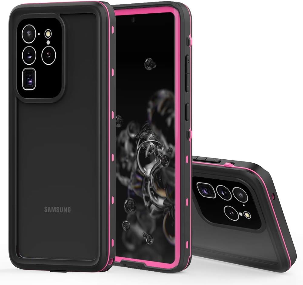 Samsung Galaxy S20 Ultra waterproof phone case, all-inclusive case, built-in screen protection 360° full body heavy duty shockproof IP68 underwater phone case for Galaxy S20 Ultra, free lanyard