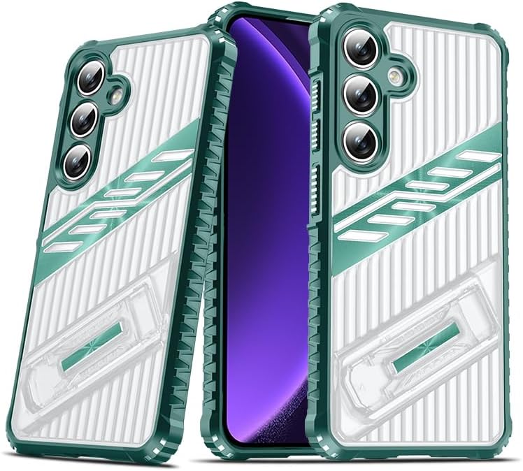 iTape Four-corner airbag anti-fall mobile phone case suitable for Samsung Galaxy S23 FE, invisible folding bracket, suitable for Samsung Galaxy S23 FE Gray