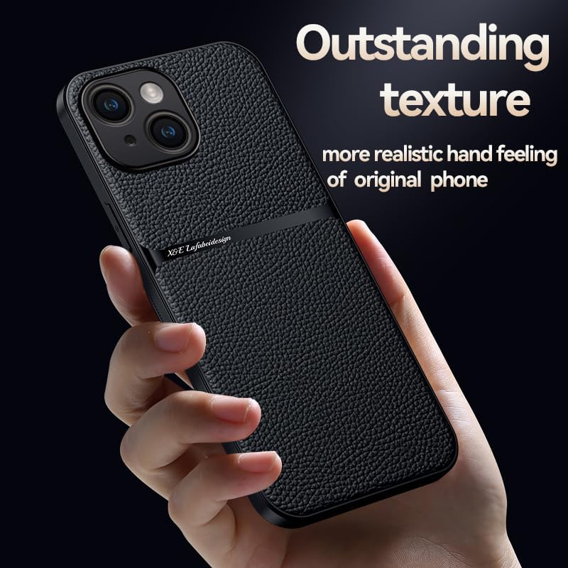 Leather phone case suitable for iPhone 14, soft touch, shockproof, dustproof, anti-slip phone case magnetic car mount Support wireless charging navy