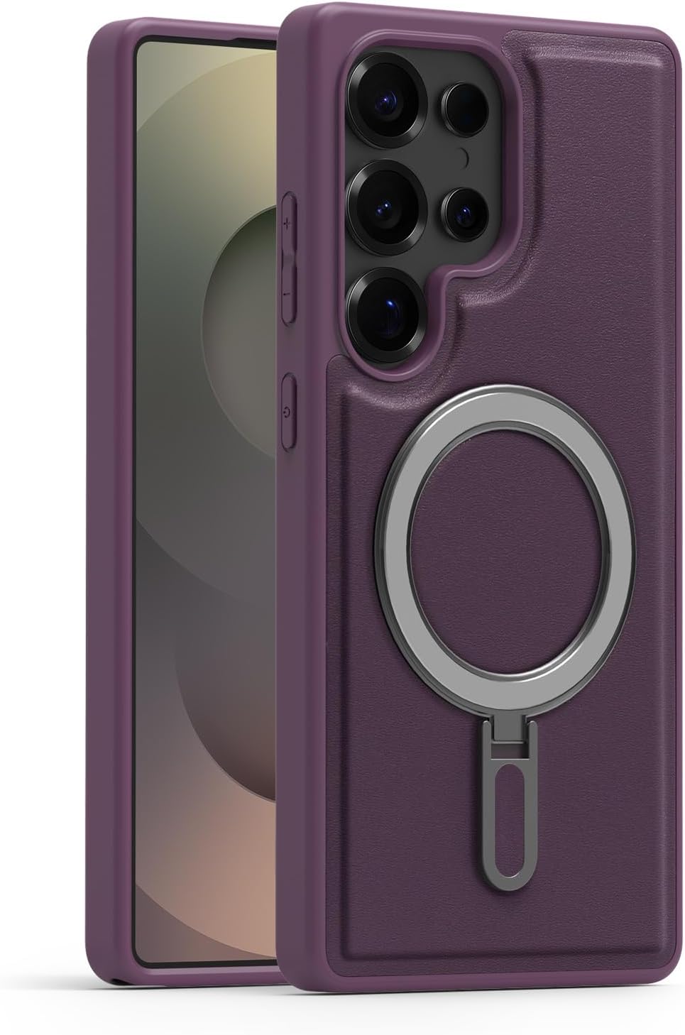 iTape Magnetic phone case for Samsung Galaxy S25 Ultra, silver magnetic ring supports wireless charging, military-grade drop resistance, compatible with Samsung Galaxy S25 Ultra