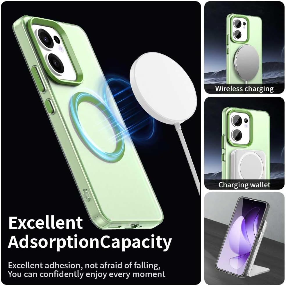 iTape TPU magnetic candy color mobile phone case for OPPO Reno 13F 5G, supports wireless charging, four-corner airbag protection, military anti-fall mobile phone case Red