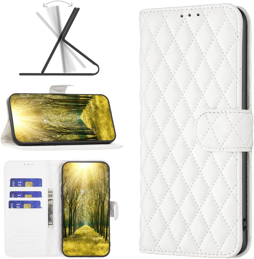 Diamond Wallet Case for iPhone 16E, Magnetic Snap Wallet Case, Flip-Stand for Shockproof Protection Green