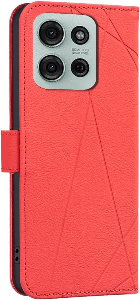 iTape Wallet phone case for Motorola Moto G75, RFID anti-theft wallet, pressed edge leather case flip cover stand Blue