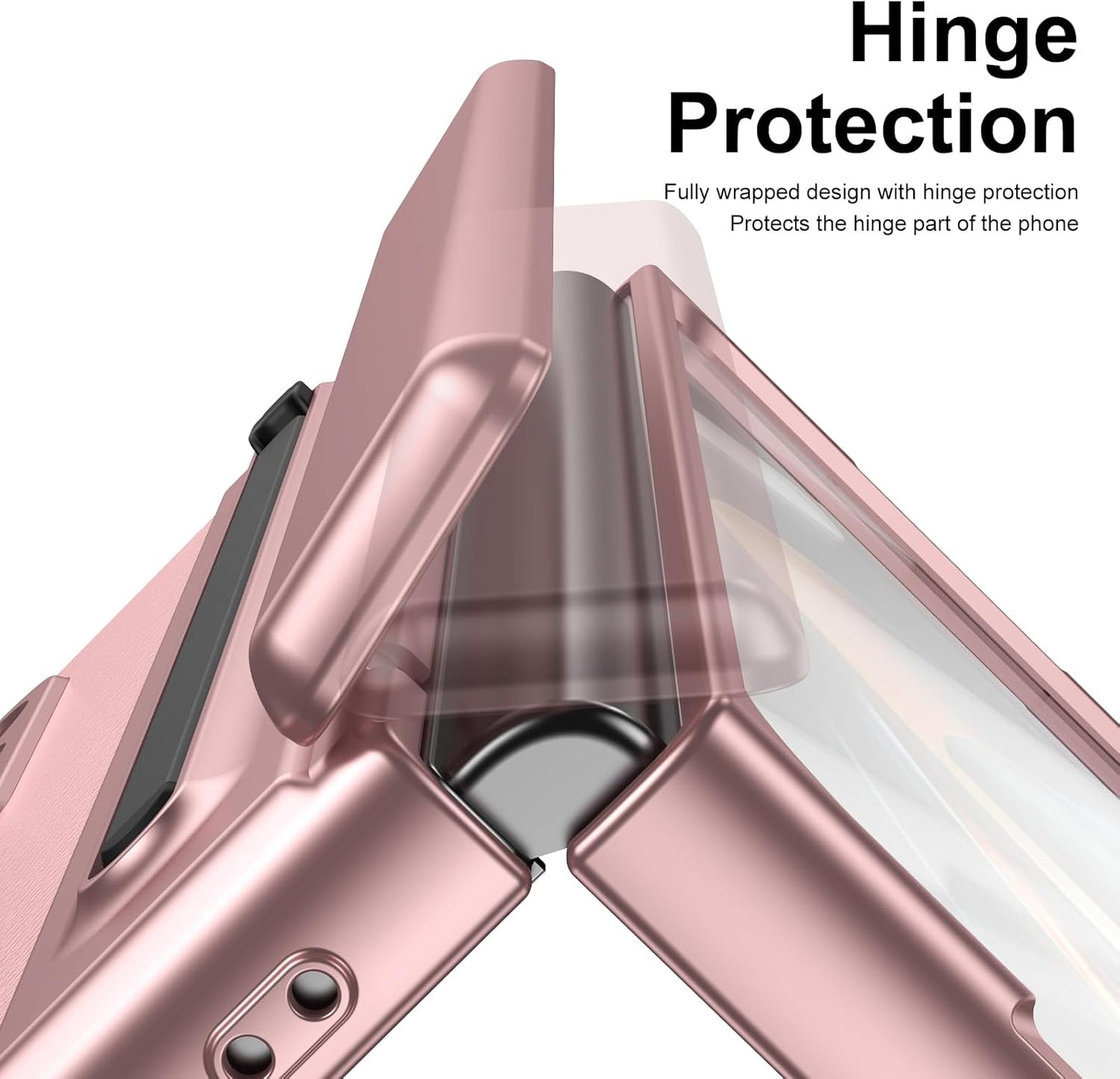 iTape Lightweight phone case for Samsung Galaxy Z Fold4, hinged case supports wireless charging with lens protection, screen protector, complimentary stylus, drop-proof and fingerprint resistant Blue
