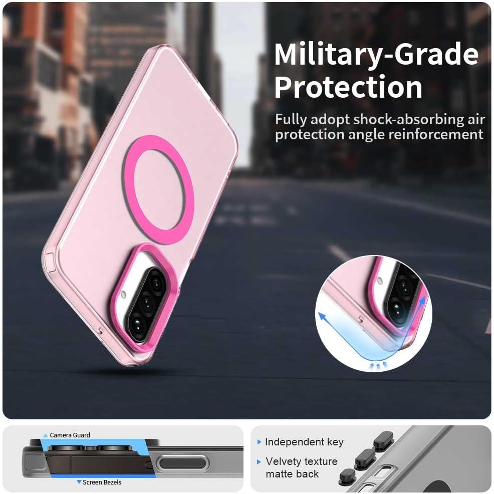 iTape TPU magnetic candy color mobile phone case for Samsung Galaxy A26 5G, supports wireless charging, four-corner airbag protection, military anti-fall mobile phone case Purple
