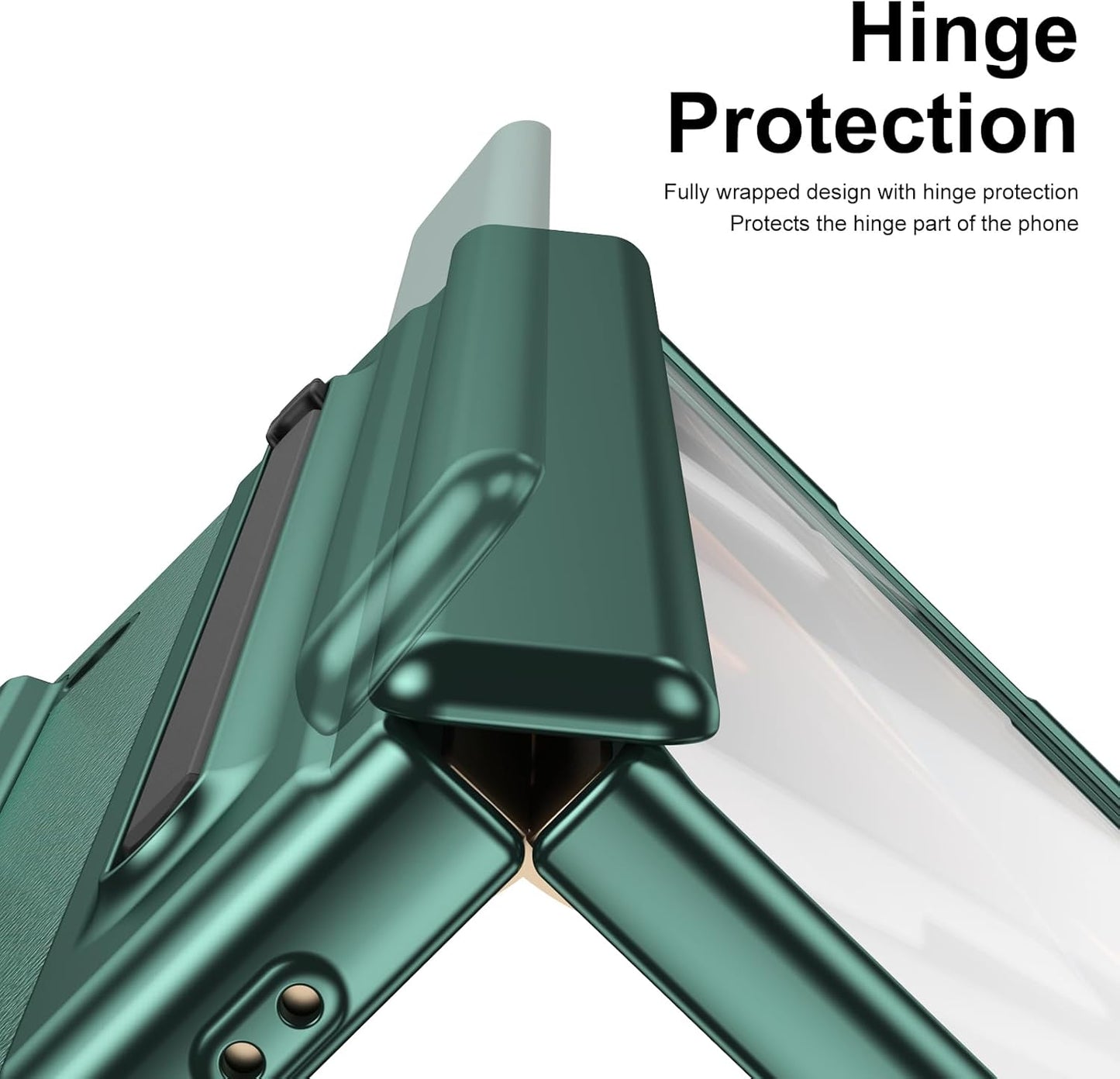 iTape Lightweight phone case for Samsung W25, hinged case supports wireless charging with lens protection, screen protector, complimentary stylus, drop-proof and fingerprint resistant Gold