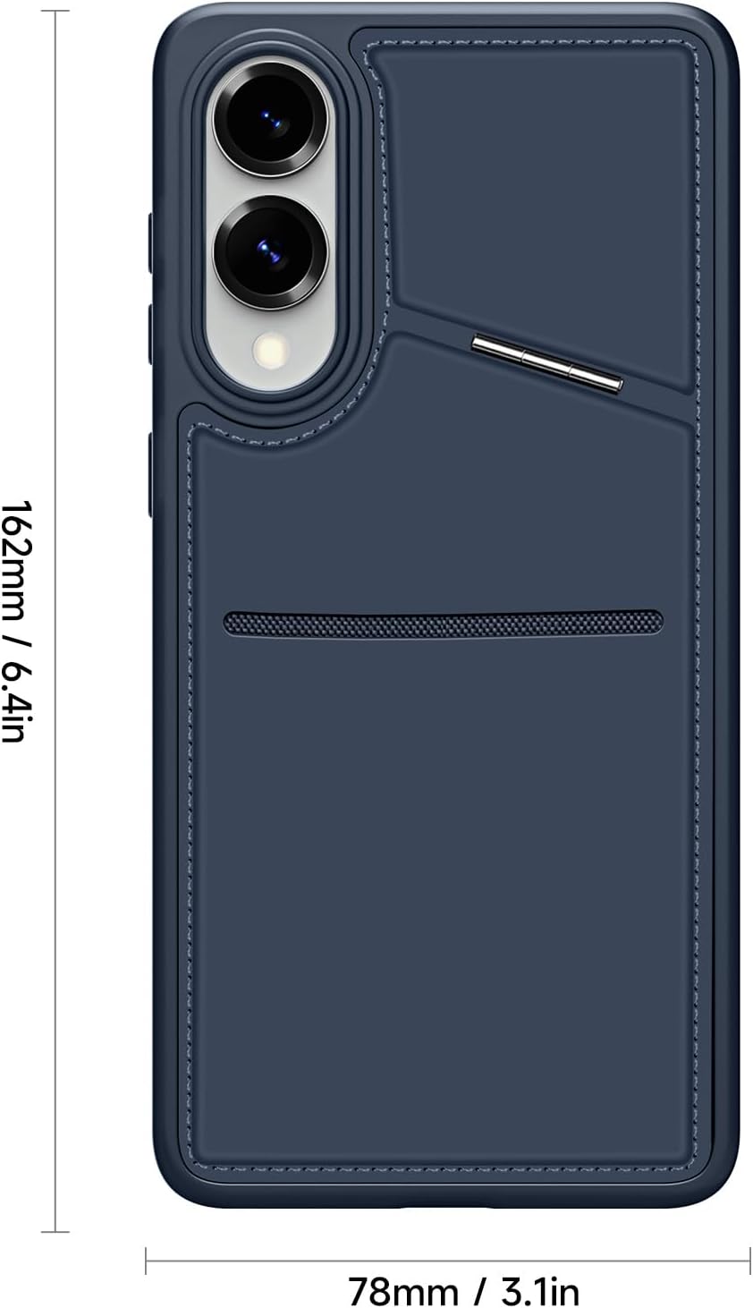 iTape 3 in 1 Magnetic Holder Phone Case for Samsung Galaxy S25 Edge, Wireless Charging Dual Card Phone Case Compatible with Samsung Galaxy S25 Edge RFID anti-theft card Purple
