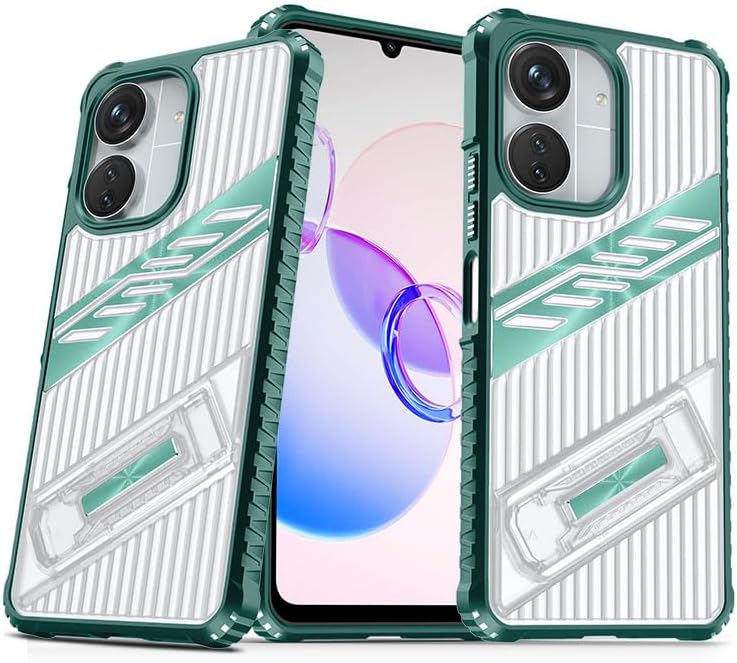 iTape Four-corner airbag anti-fall mobile phone case suitable for Xiaomi Redmi 13C 5G, invisible folding bracket, suitable for Xiaomi Redmi 13C 5G Green