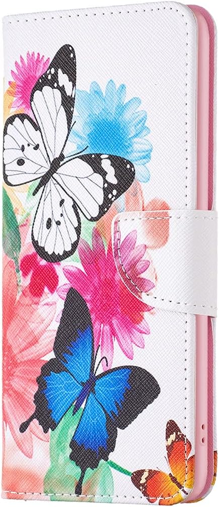 Painted phone case for iPhone 16E, magnetic closure wallet case, multiple card slots, wallet, flip cover, shockproof protection