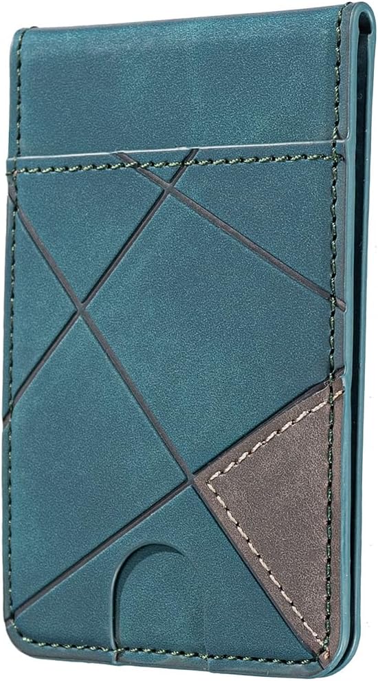 iTape Leather Magnetic Phone Wallet Compatible with Various Phone Models Android and iOS, Magnetic card holder with vertical prism Ultra-thin Trifold Wallet Card Holder Flip Stand Red