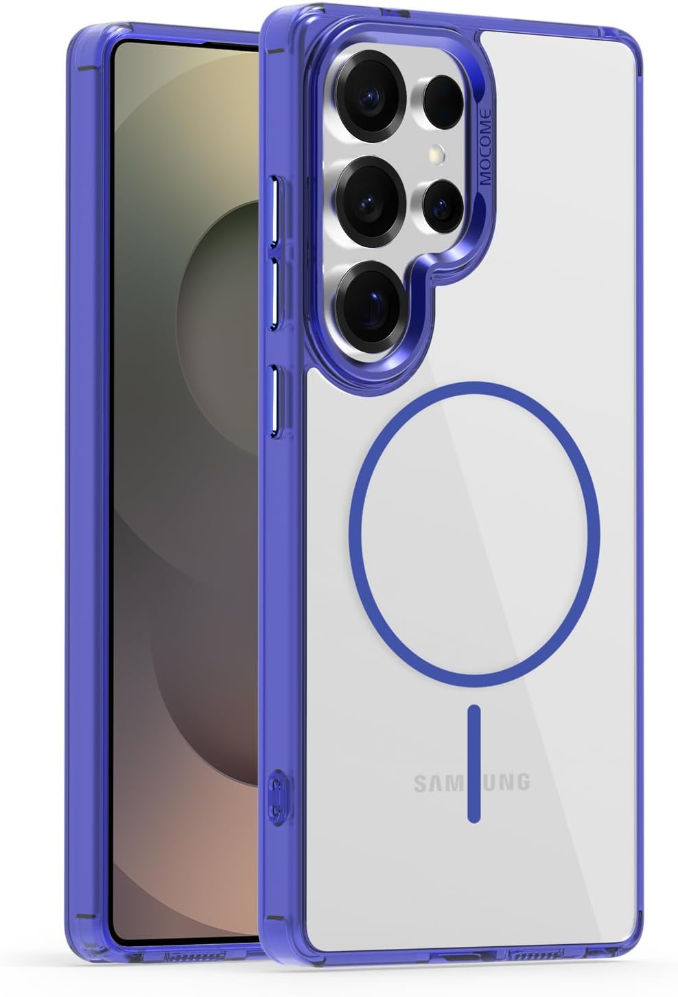 iTape Magnetic transparent phone case for Samsung Galaxy S25 Ultra, supports wireless charging, military-grade drop-proof, Car magnetic bracket 2 in 1 magnetic card holder