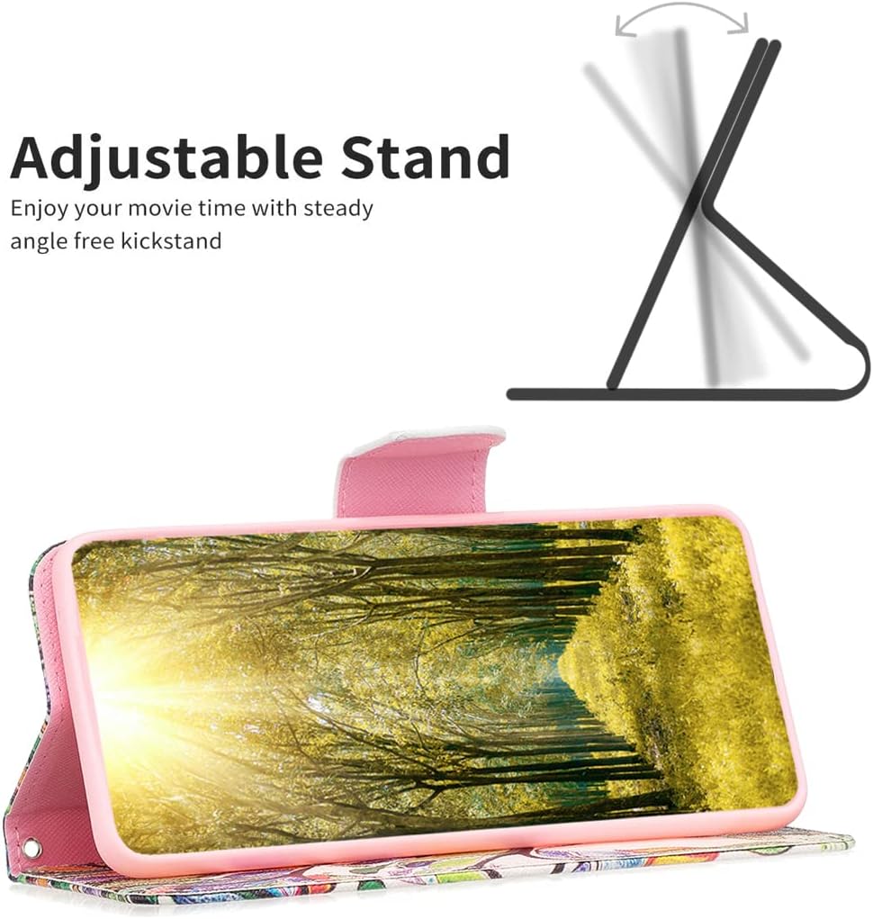 Painted phone case for iPhone 16E, magnetic closure wallet case, multiple card slots, wallet, flip cover, shockproof protection