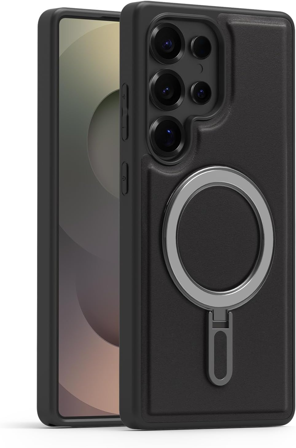 iTape Magnetic phone case for Samsung Galaxy S25 Ultra, silver magnetic ring supports wireless charging, military-grade drop resistance, compatible with Samsung Galaxy S25 Ultra