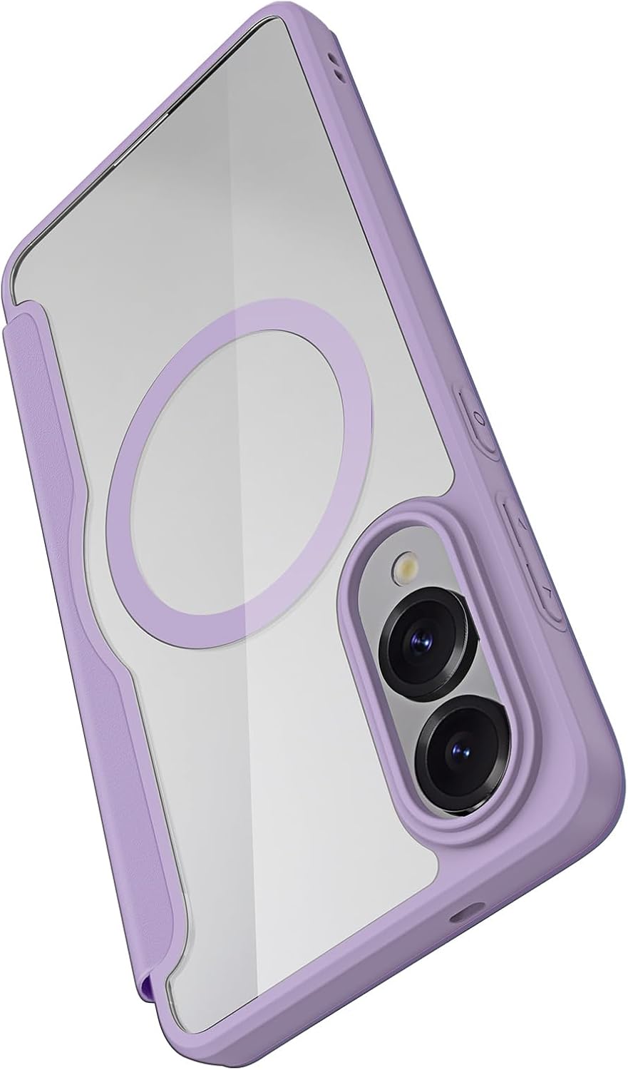 iTape Magnetic phone case for Samsung Galaxy S25 Edge, wireless charging + (FRID) anti-theft card slot, magnetic ring bracket, transparent back cover