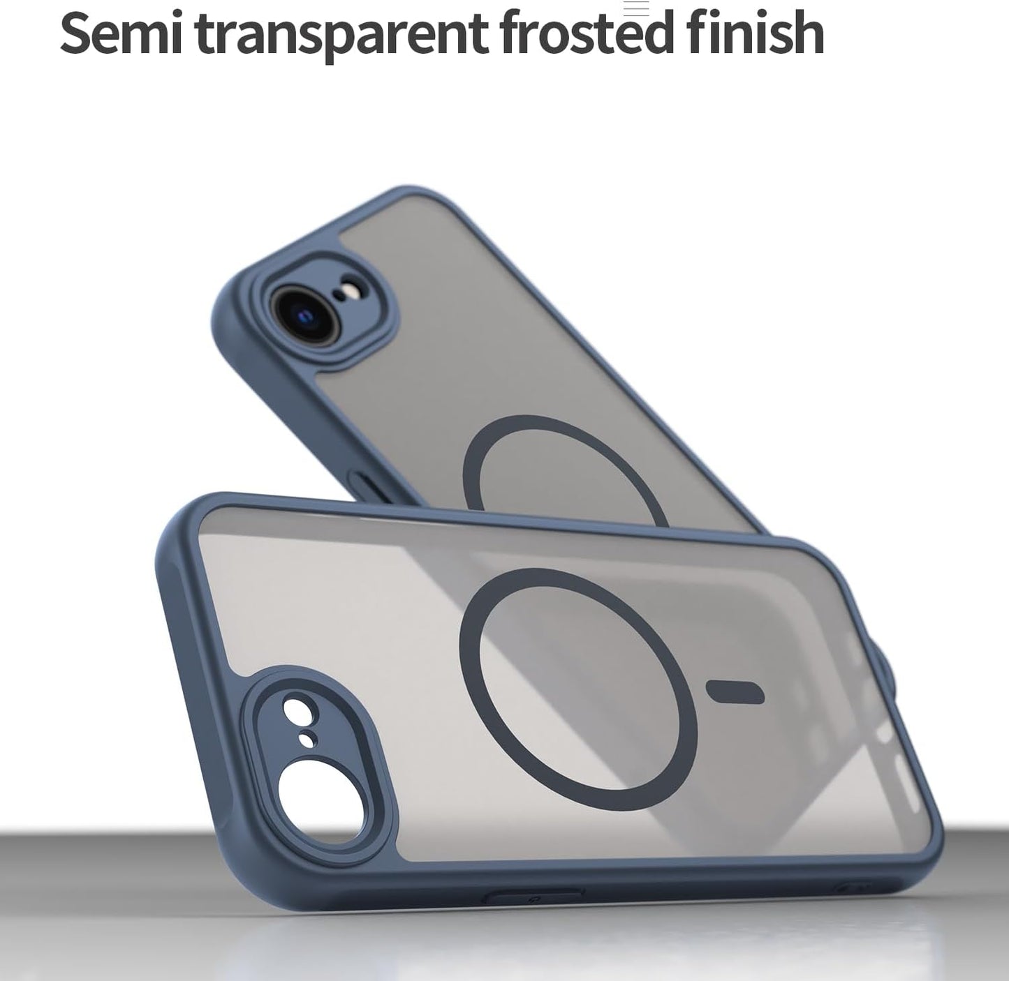Magnetic translucent case for iPhone 16E, supports wireless charging, Shockproof slim protective case for iPhone 16E Shock-resistant slim case Purple