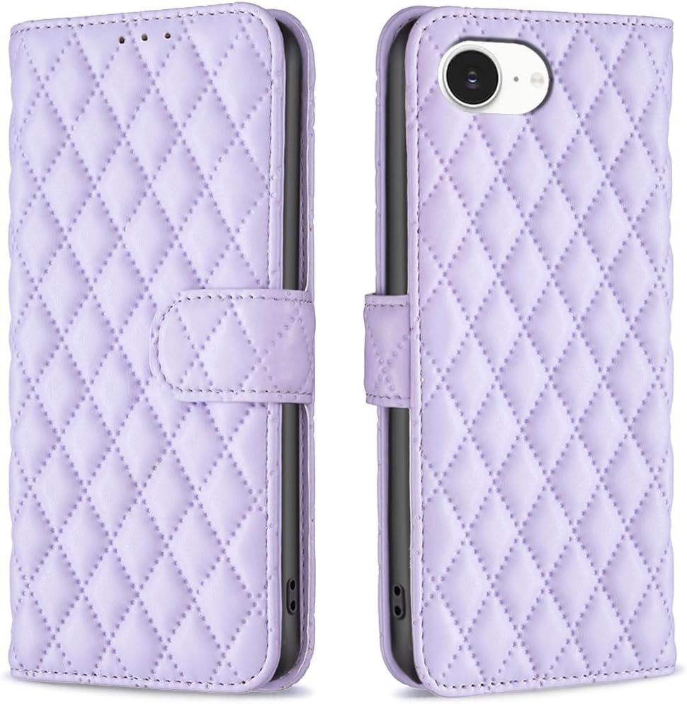 Diamond Wallet Case for iPhone 16E, Magnetic Snap Wallet Case, Flip-Stand for Shockproof Protection Green