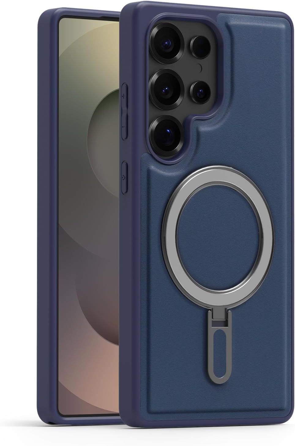 iTape Magnetic phone case for Samsung Galaxy S25 Ultra, silver magnetic ring supports wireless charging, military-grade drop resistance, compatible with Samsung Galaxy S25 Ultra