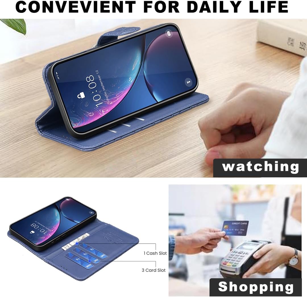Diamond Wallet Case for iPhone 16E, Magnetic Snap Wallet Case, Flip-Stand for Shockproof Protection Green