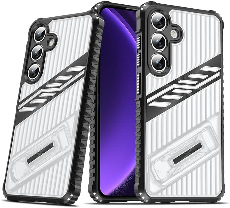 iTape Four-corner airbag anti-fall mobile phone case suitable for Samsung Galaxy S23 FE, invisible folding bracket, suitable for Samsung Galaxy S23 FE Gray