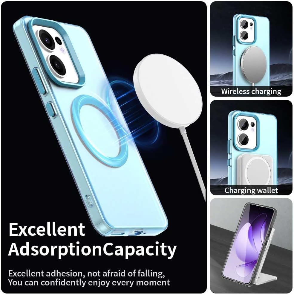 iTape TPU magnetic candy color mobile phone case for OPPO Reno 13F 5G, supports wireless charging, four-corner airbag protection, military anti-fall mobile phone case Red