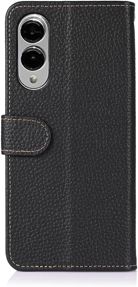 iTape Genuine leather pebbled phone case for Samsung Galaxy S25 Edge, cowhide RFID anti-theft brush phone case with card slot and shockproof flip cover Green