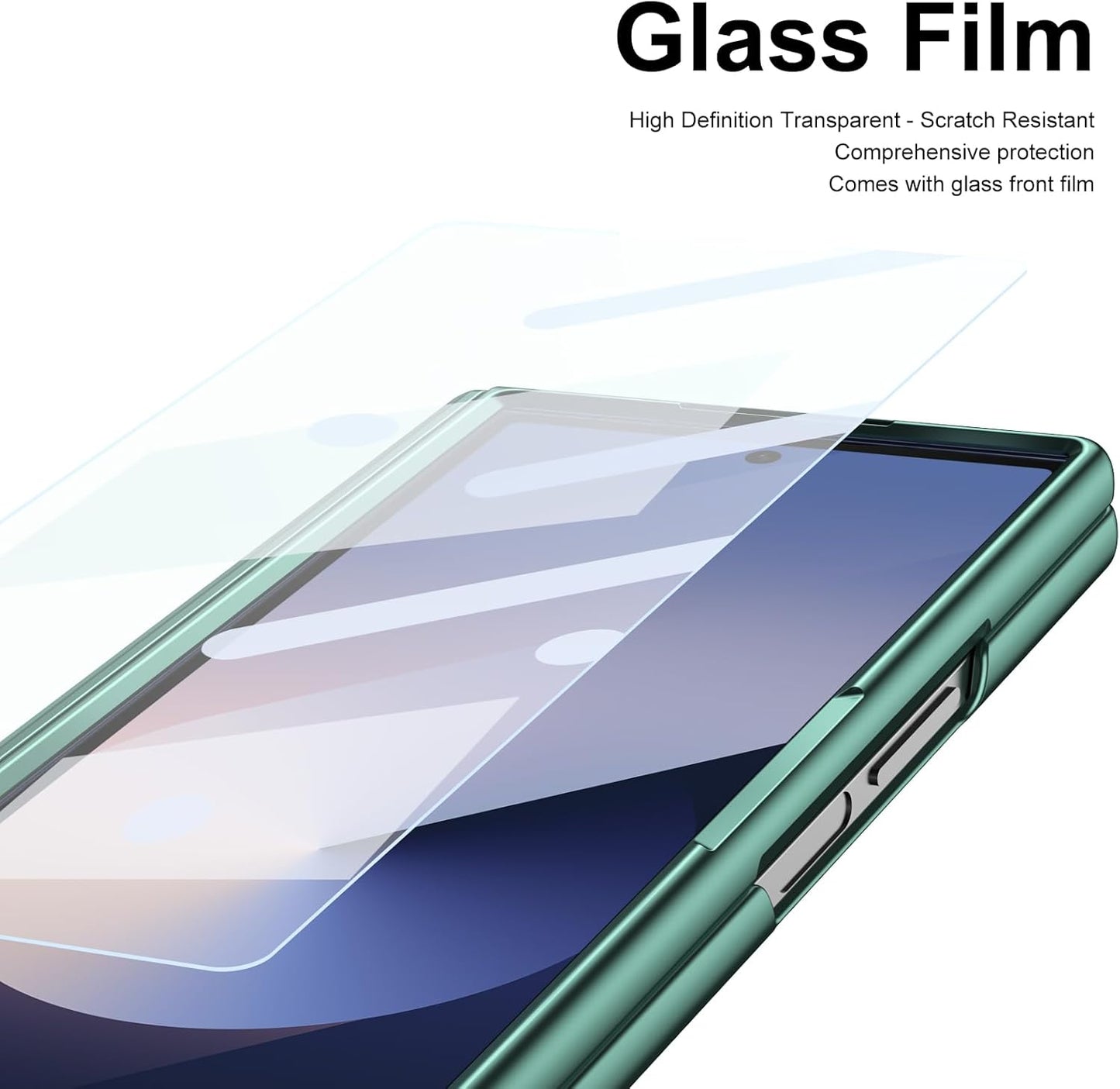 Lightweight phone case for Samsung Galaxy Z Fold6, hinged case supports wireless charging with lens protection, screen protector, complimentary stylus, drop-proof and fingerprint resistant