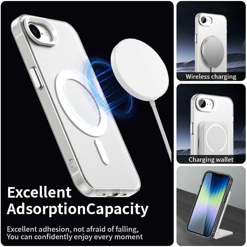 TPU magnetic candy color mobile phone case for iPhone 16E, supports wireless charging, four-corner airbag protection, military anti-fall mobile phone case Red