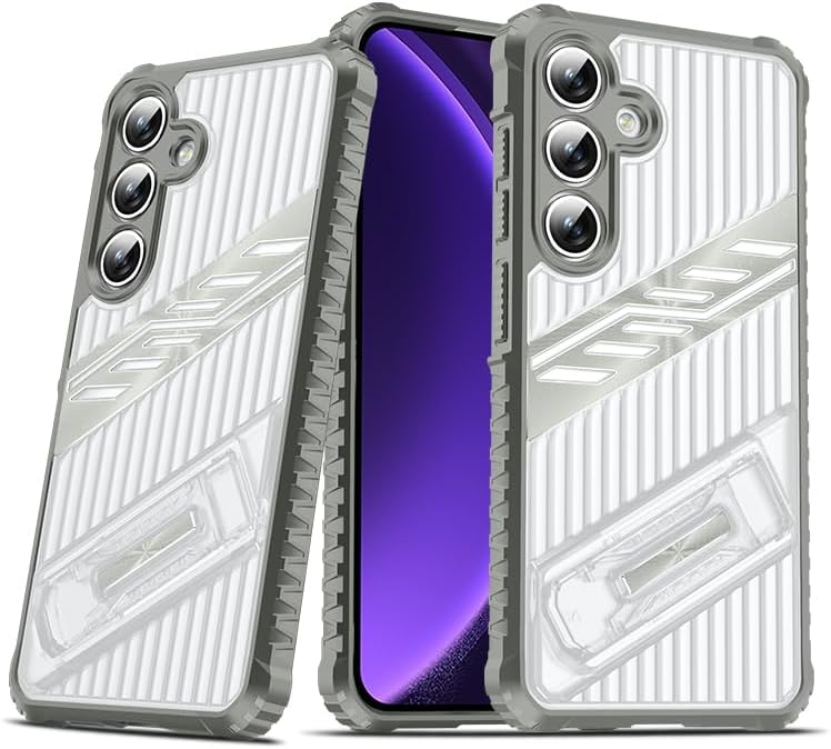 iTape Four-corner airbag anti-fall mobile phone case suitable for Samsung Galaxy S23 FE, invisible folding bracket, suitable for Samsung Galaxy S23 FE Gray