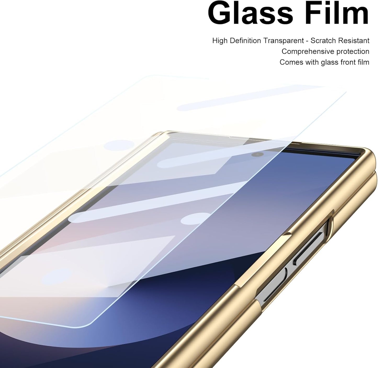 Lightweight phone case for Samsung Galaxy Z Fold6, hinged case supports wireless charging with lens protection, screen protector, complimentary stylus, drop-proof and fingerprint resistant