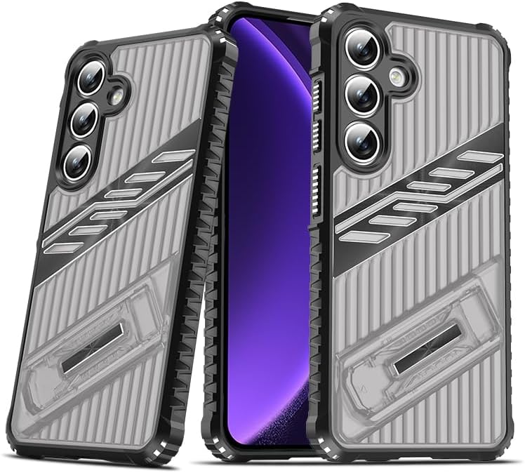 iTape Four-corner airbag anti-fall mobile phone case suitable for Samsung Galaxy S23 FE, invisible folding bracket, suitable for Samsung Galaxy S23 FE Gray