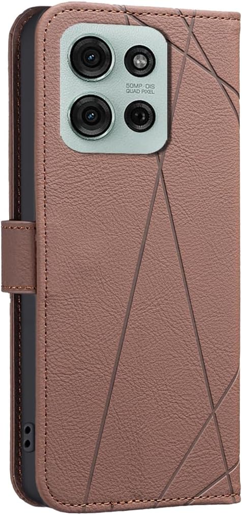 iTape Wallet phone case for Motorola Moto G75, RFID anti-theft wallet, pressed edge leather case flip cover stand Blue