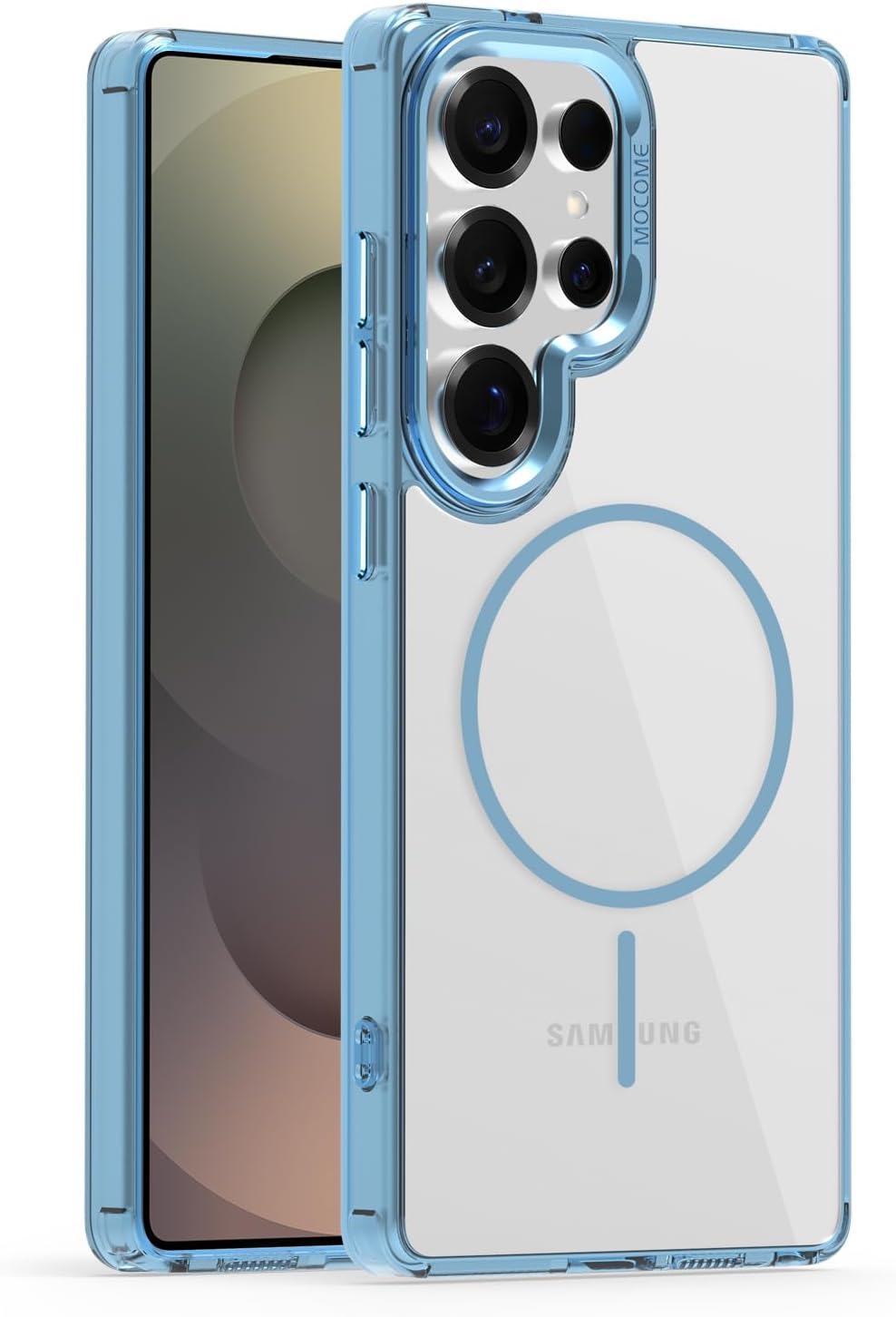 iTape Magnetic transparent phone case for Samsung Galaxy S25 Ultra, supports wireless charging, military-grade drop-proof, Car magnetic bracket 2 in 1 magnetic card holder